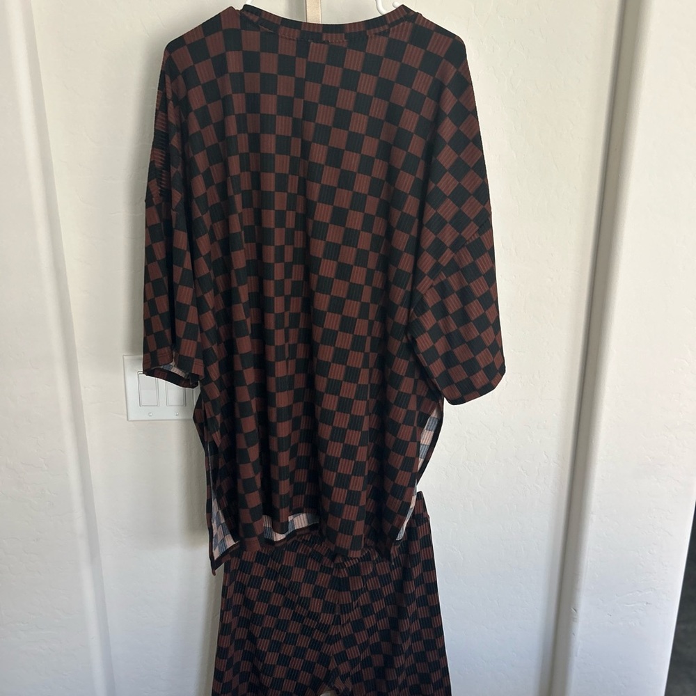 Dressed In LaLa Malone Ribbed Biker Set Checkered Set - Picture 5 of 5